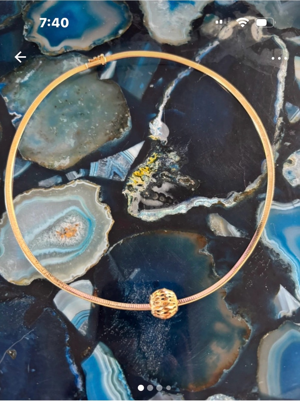 14k Gold  Decorative Textured Bead, necklace not included.